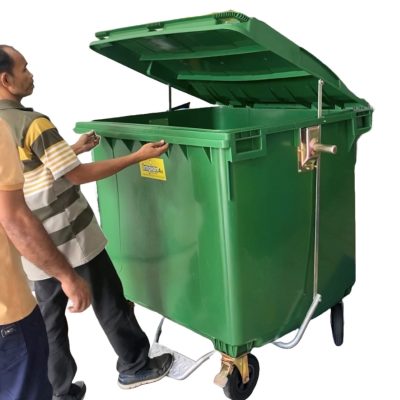 1100L foot pedal step on mobile garbage bin recycle bin dustbin waste bin ash can trash bin litter bin 3R bin manufacturer/harga kilang pengilang pengeluar 1100L tong sampah beroda pemijak berpijak mudah alih kitar semula alam sekitar heavy duty tahan lama