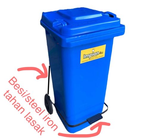 120L foot pedal step on mobile garbage bin recycle bin dustbin waste bin ash can trash bin litter bin 3R bin manufacturer/harga kilang pengilang pengeluar 120L tong sampah beroda pemijak berpijak mudah alih kitar semula alam sekitar heavy duty heavy duty tahan lama