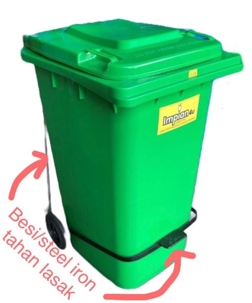 240L foot pedal step on mobile garbage bin recycle bin dustbin waste bin ash can trash bin litter bin 3R bin manufacturer/harga kilang pengilang pengeluar 240L tong sampah beroda pemijak berpijak mudah alih kitar semula alam sekitar heavy duty tahan lama