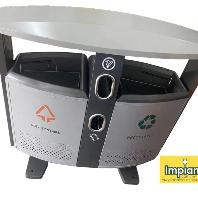 harga kilang pengilang pengeluar tong sampah litter bin jenis powder coating recycle bin come with ashtray dan polypropylene liner/galvanized steel inner bin manufacturer