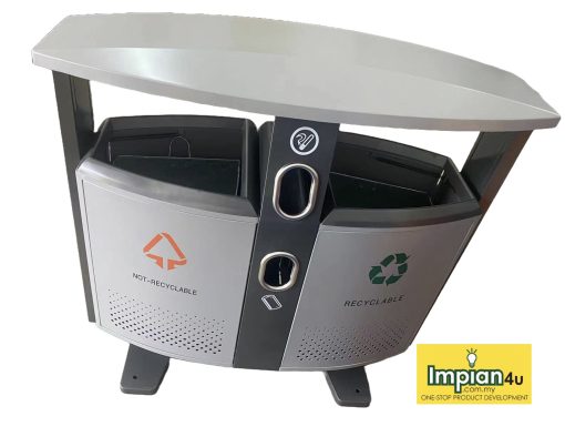 harga kilang pengilang pengeluar tong sampah litter bin jenis powder coating recycle bin come with ashtray dan polypropylene liner/galvanized steel inner bin manufacturer